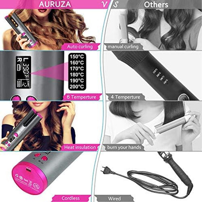 AURUZA Unbound Cordless Automatic Hair Curler,