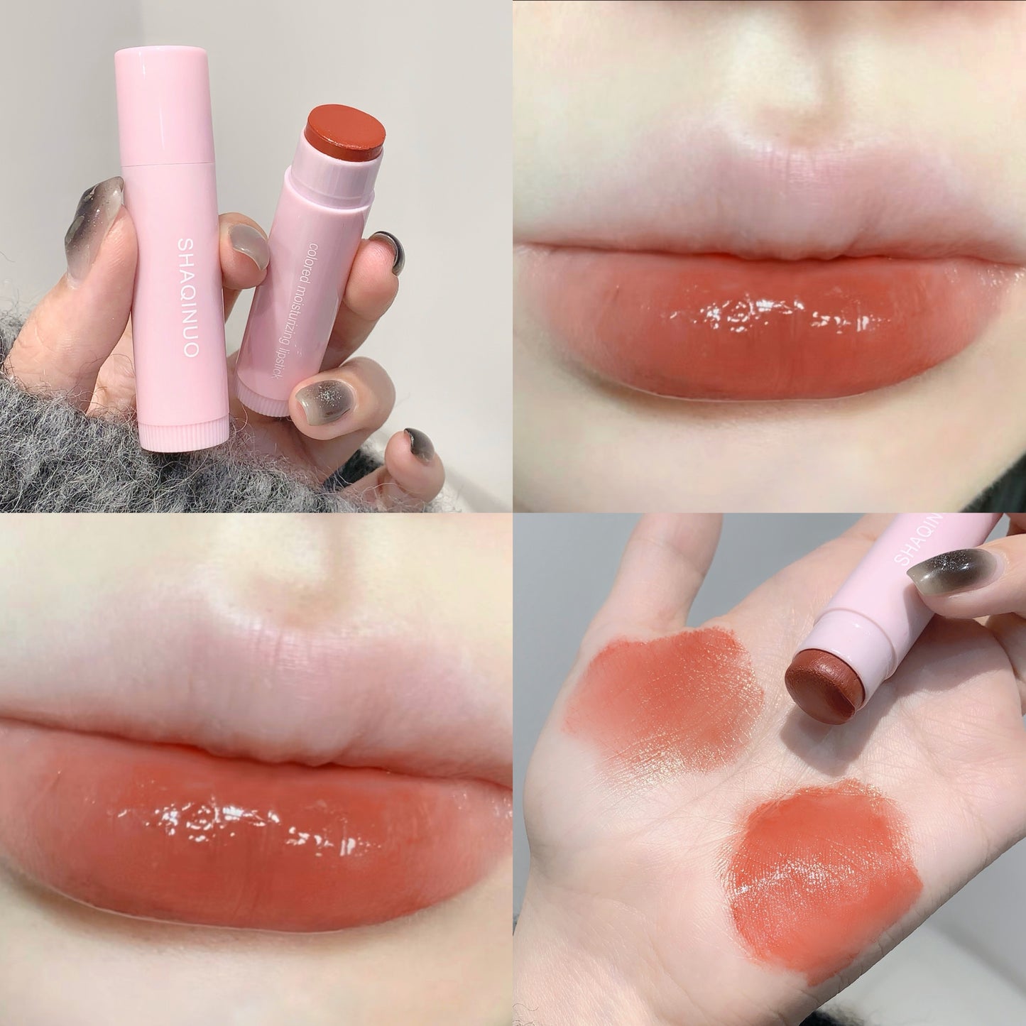 Hydrating Gloss Lipstick in 3 Shades - Moisturizing, Anti-Crack Formula for Fuller Lips, Natural Look with Berry & Mixed Tones