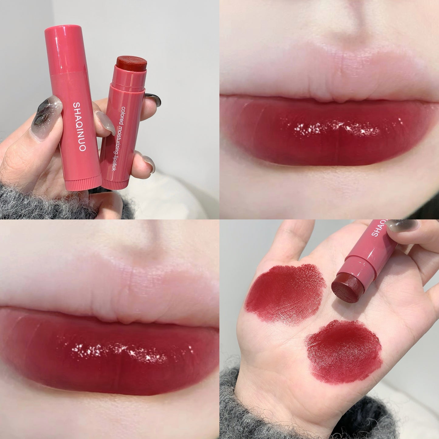 Hydrating Gloss Lipstick in 3 Shades - Moisturizing, Anti-Crack Formula for Fuller Lips, Natural Look with Berry & Mixed Tones